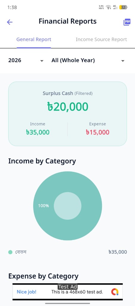 Persofin Financial Reports screen